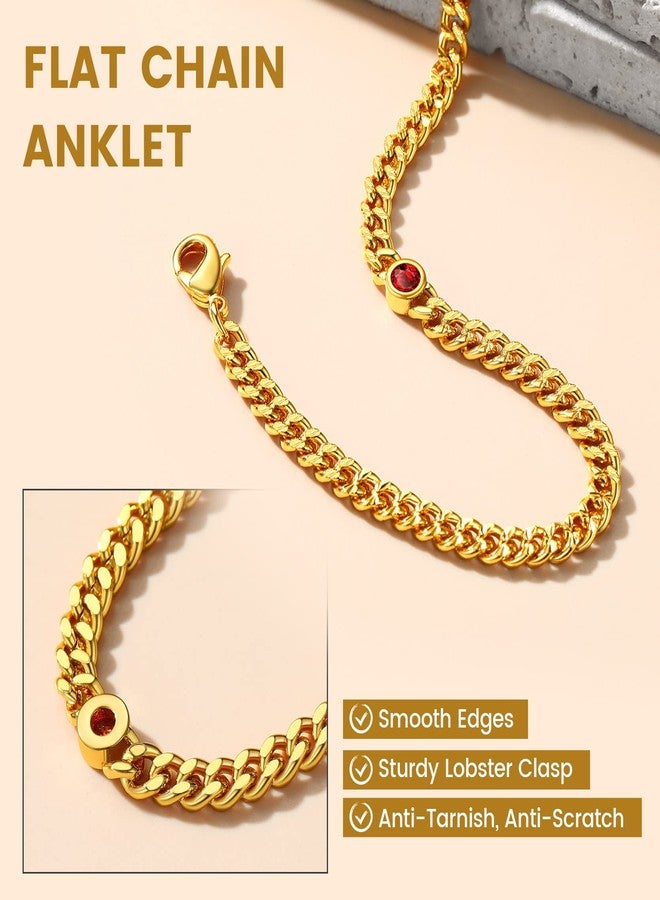 KeyStyle سوار كاحل دائري من KeyStyle مرصع بالياقوت الصناعي، سوار كاحل نسائي مرصع بحجر بخت شهر يوليو، مجوهرات ذكرى زواج من الزركونيا المكعبة، حجر بخت الأم - Image 5